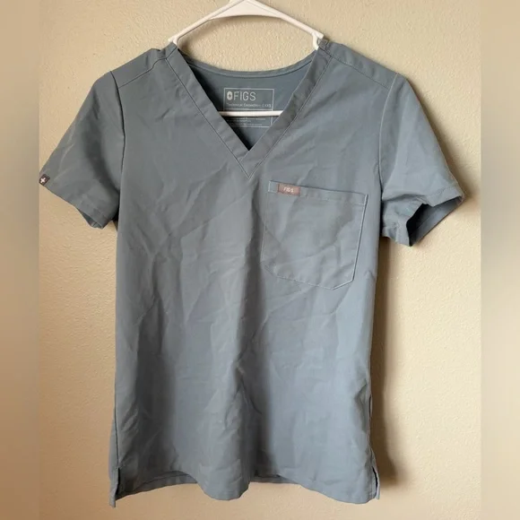 Figs V-Neck Short Sleeve Catarina Scrub Top - Light Blue Women’s XXS - Picture 2 of 4